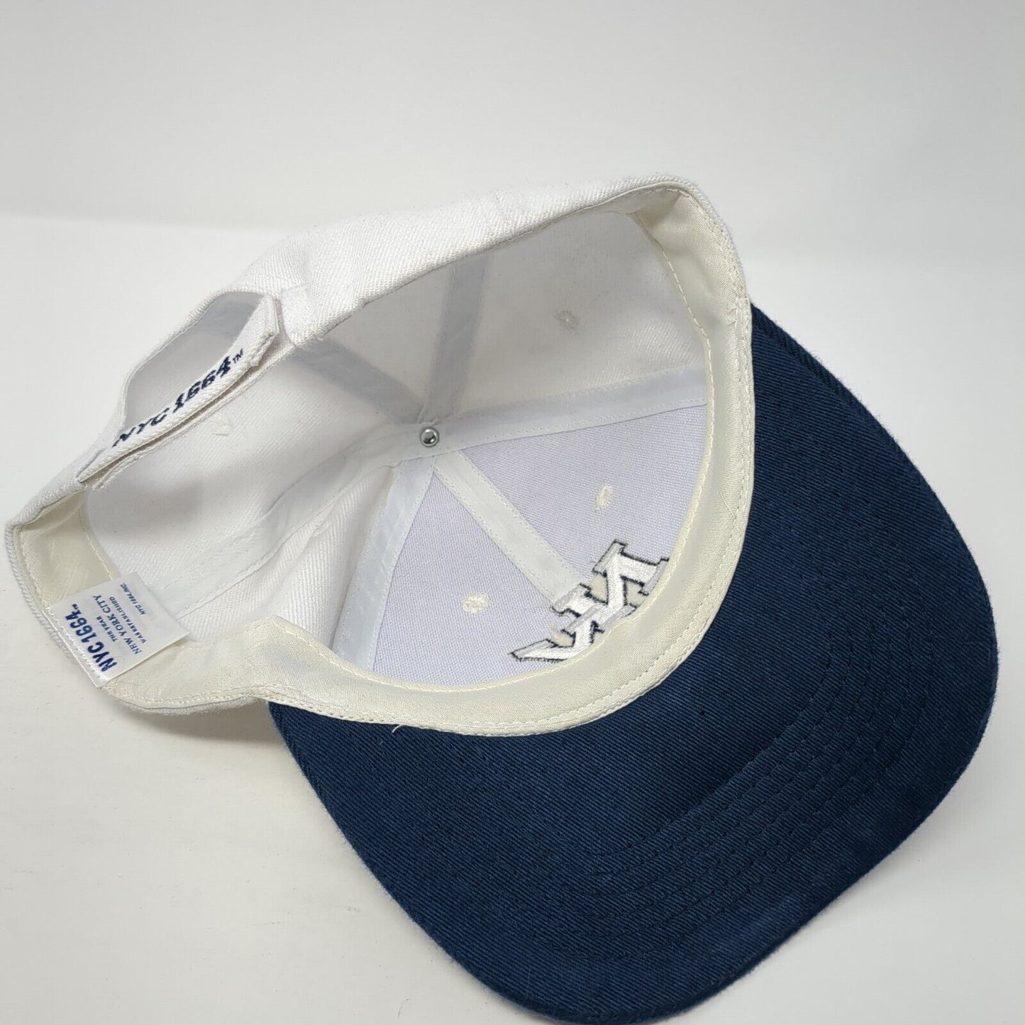 NY Strapback Hat White One Size Adjustable Embroidered Colorblock