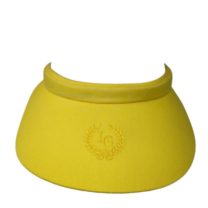 Laura Gayle Clip On Sun Visor Hat Yellow One Size Embroidered Wide Brim