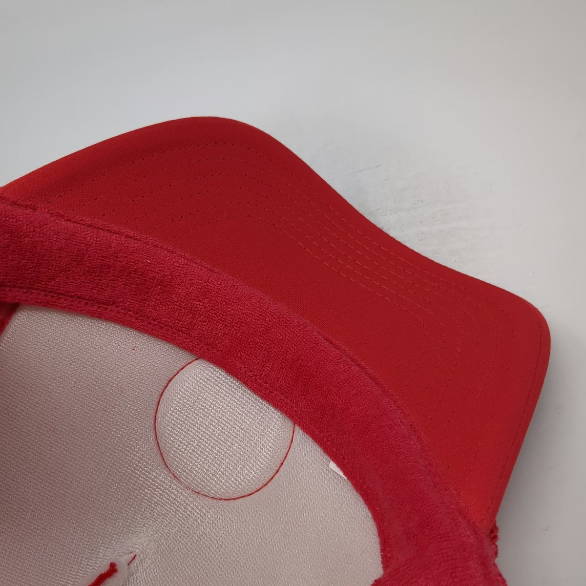 OTTO Trucker Hat Red White OSFM CBH No Luck All Work Patch Mesh Snapback Rope