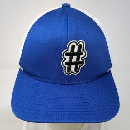 Pacific Headwear Trucker Hat Blue White One Size Hashtag Logo Mesh Snapback