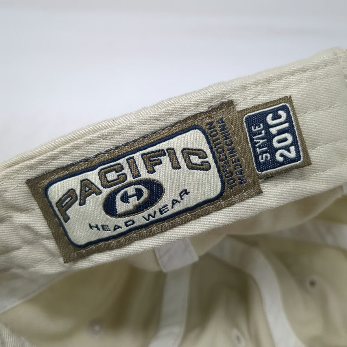Pacific Headwear Baseball Cap Beige Blue One Size Custom Woodworking Hammer Hat