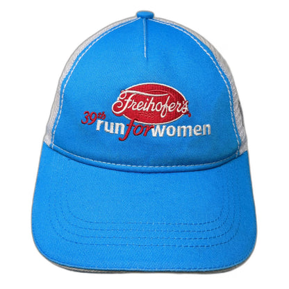 5 Panel Blue Hat One Size Freihofer's 39th Run for Women Mesh Strapback Race