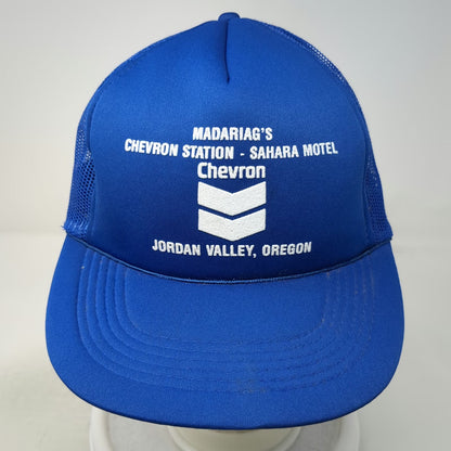 Chevron Trucker Hat Blue One Size Sahara Motel Jordan Valley Oregon Snapback