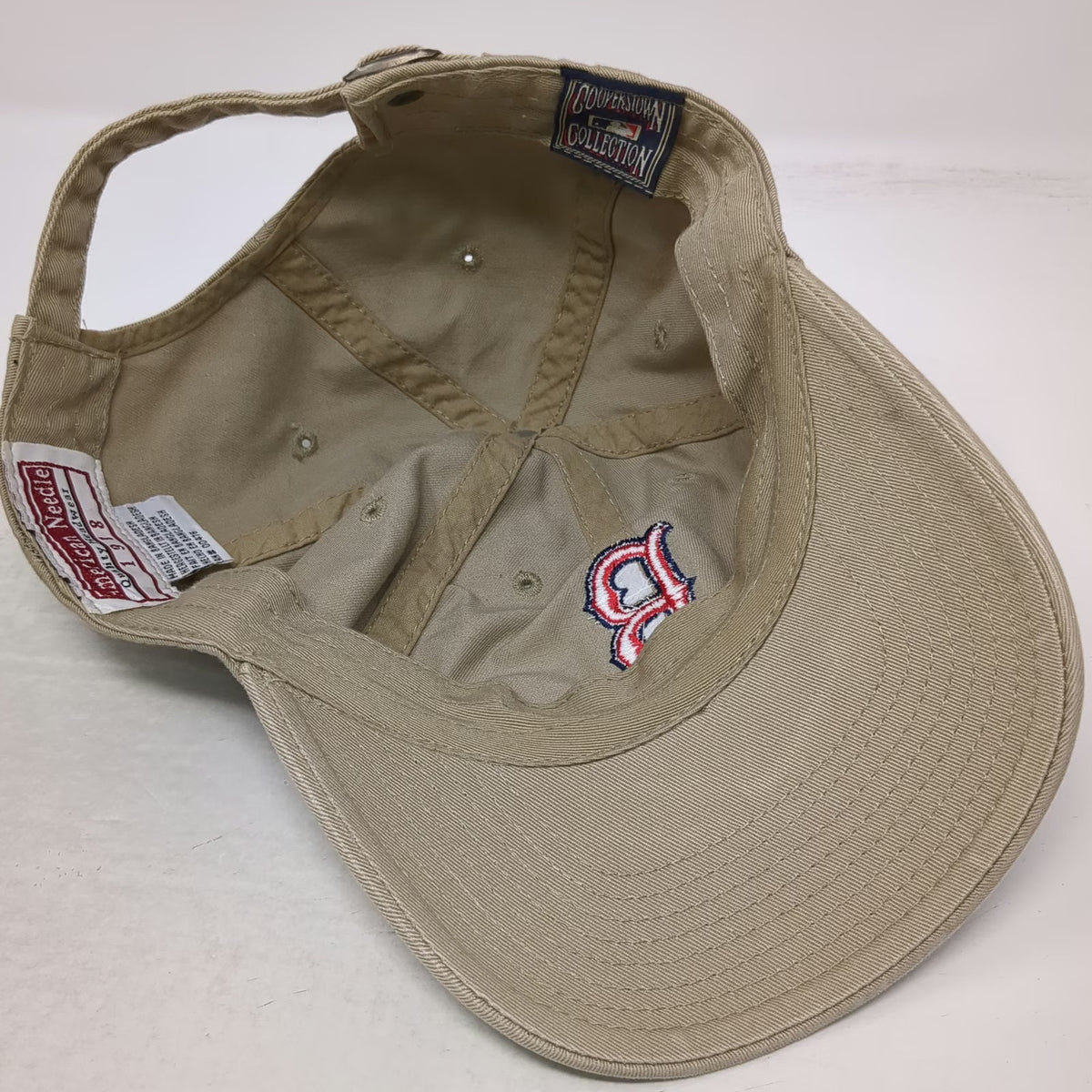 American Needle Boston Red Sox MLB Baseball Cap Hat Beige Red Blue OS Strapback