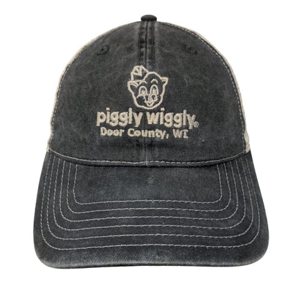 Piggly Wiggly Door County, WI Snapback Trucker Hat Gray OS Embroidered Mesh Back