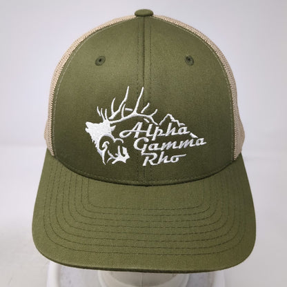 Yupoong Trucker Hat Green One Size Alpha Gamma Rho Elk Mountain Mesh Snapback