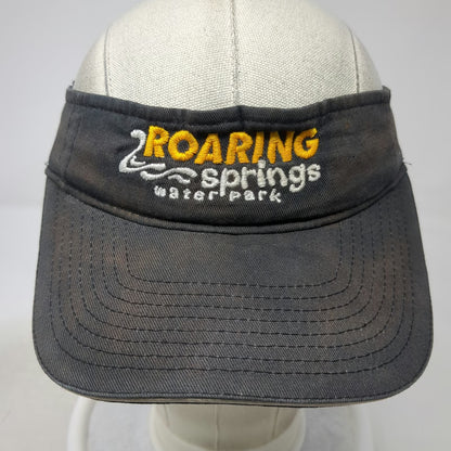 Imagen Visor Black One Size Roaring Springs Water Park Hat Adjustable Cotton