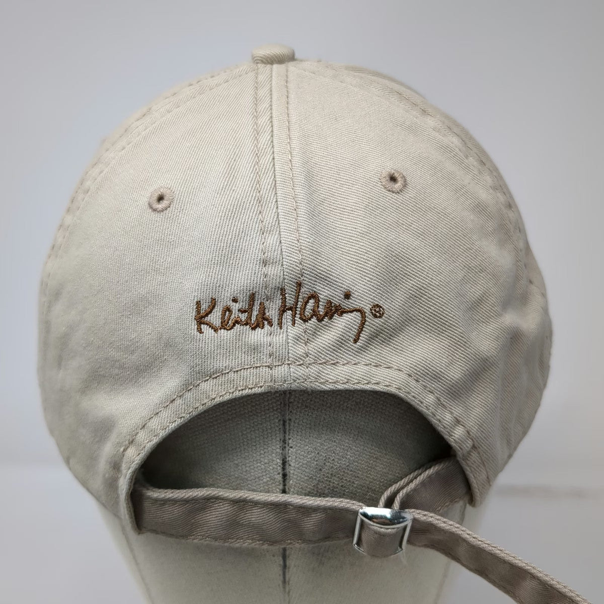 Mad Engine Baseball Cap Beige One Size Keith Haring Earth Globe Signature Hat