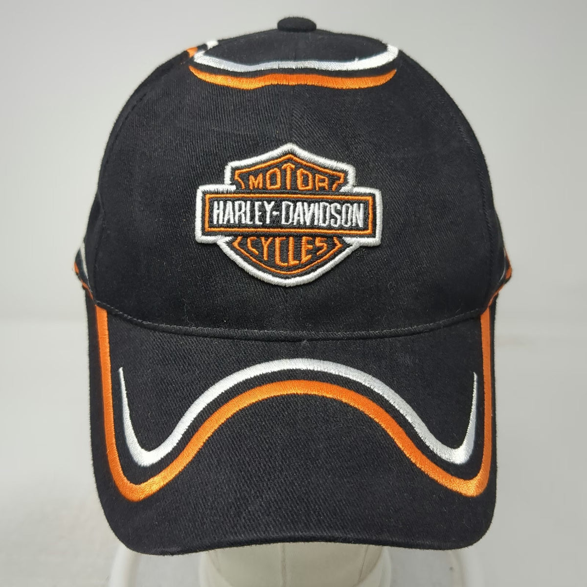 Harley-Davidson Baseball Cap Black OSFM Embroidered Logo Flames Strapback Hat