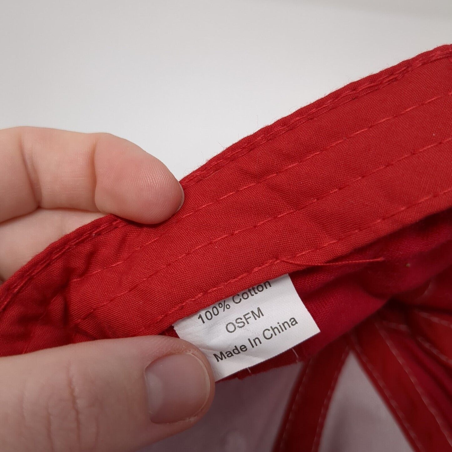 Unbranded Strapback Hat Red One Size Adjustable Vented Holes 6 Panel Blank
