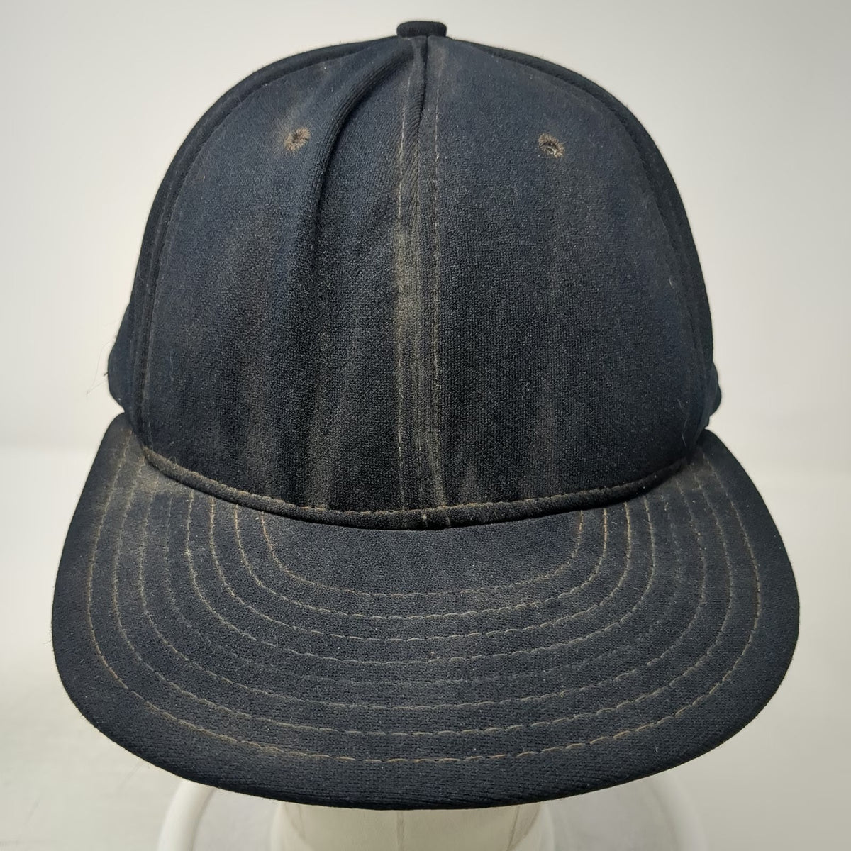 AJD Snapback Black L Nylon Double Knit Blank Hat Plain 6 Panel Adjustable Cap