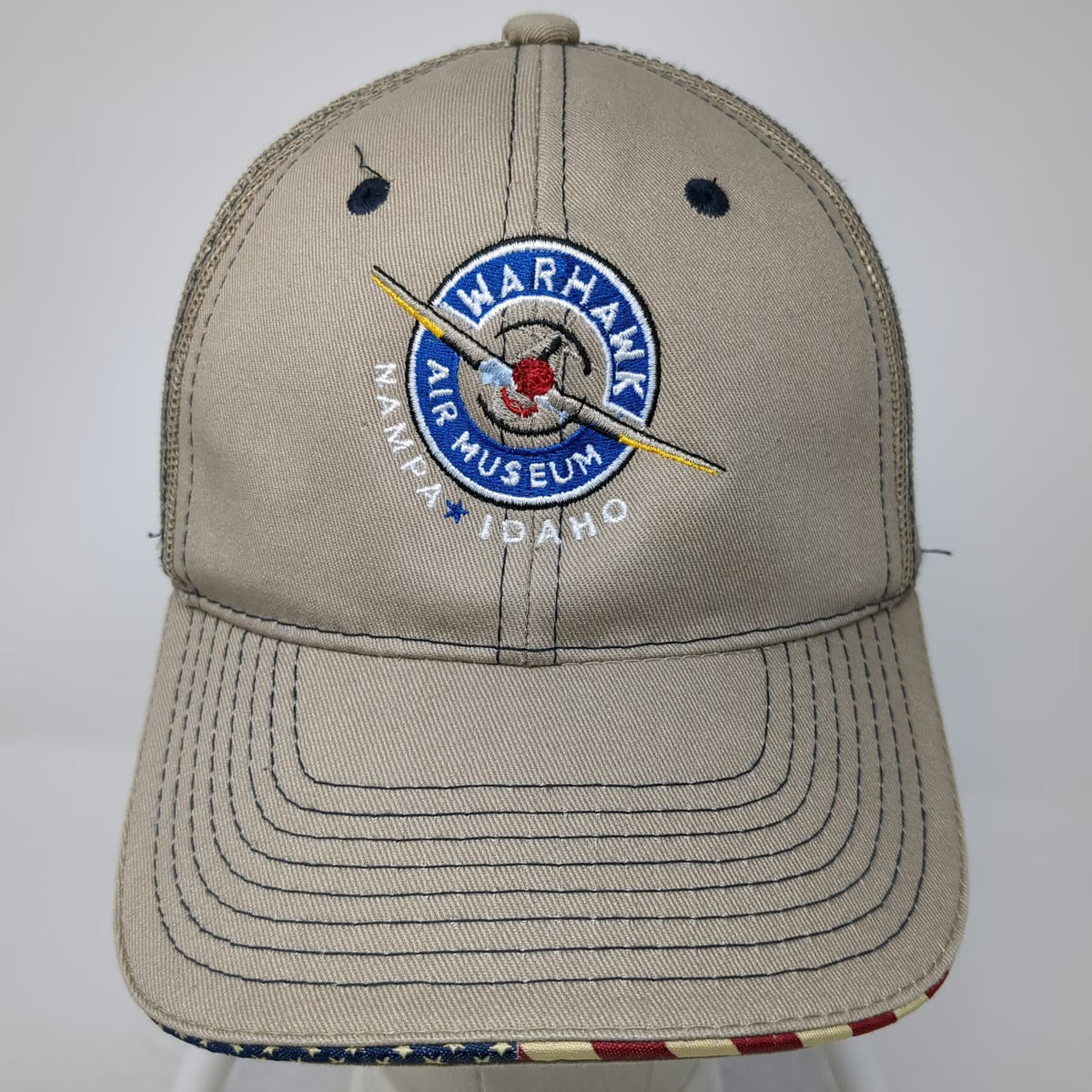 Outdoor Cap Baseball Cap Beige One Size Warhawk Air Museum Mesh Strapback Hat