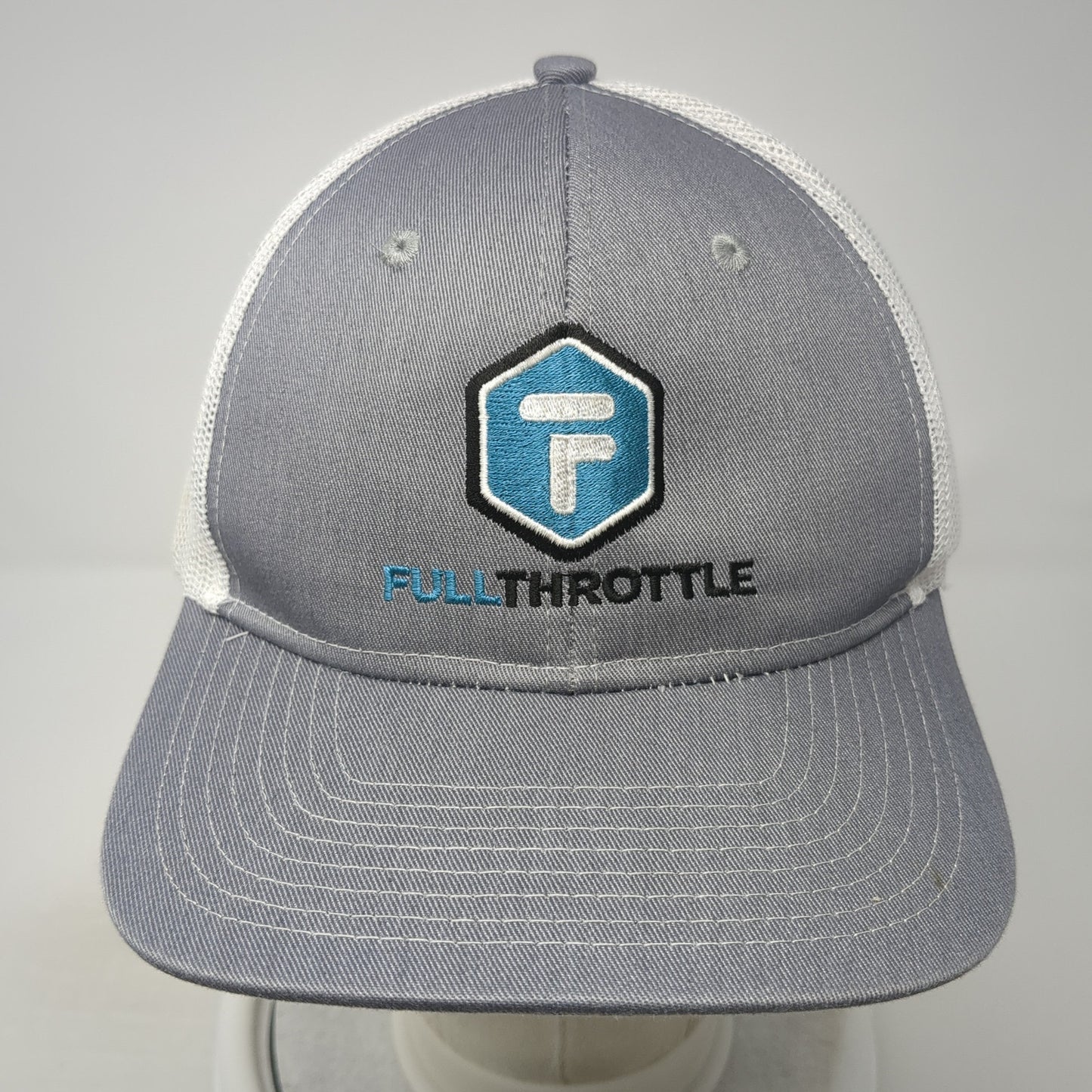 FullThrottle Trucker Hat Gray One Size Adjustable Mesh Back Port Authority