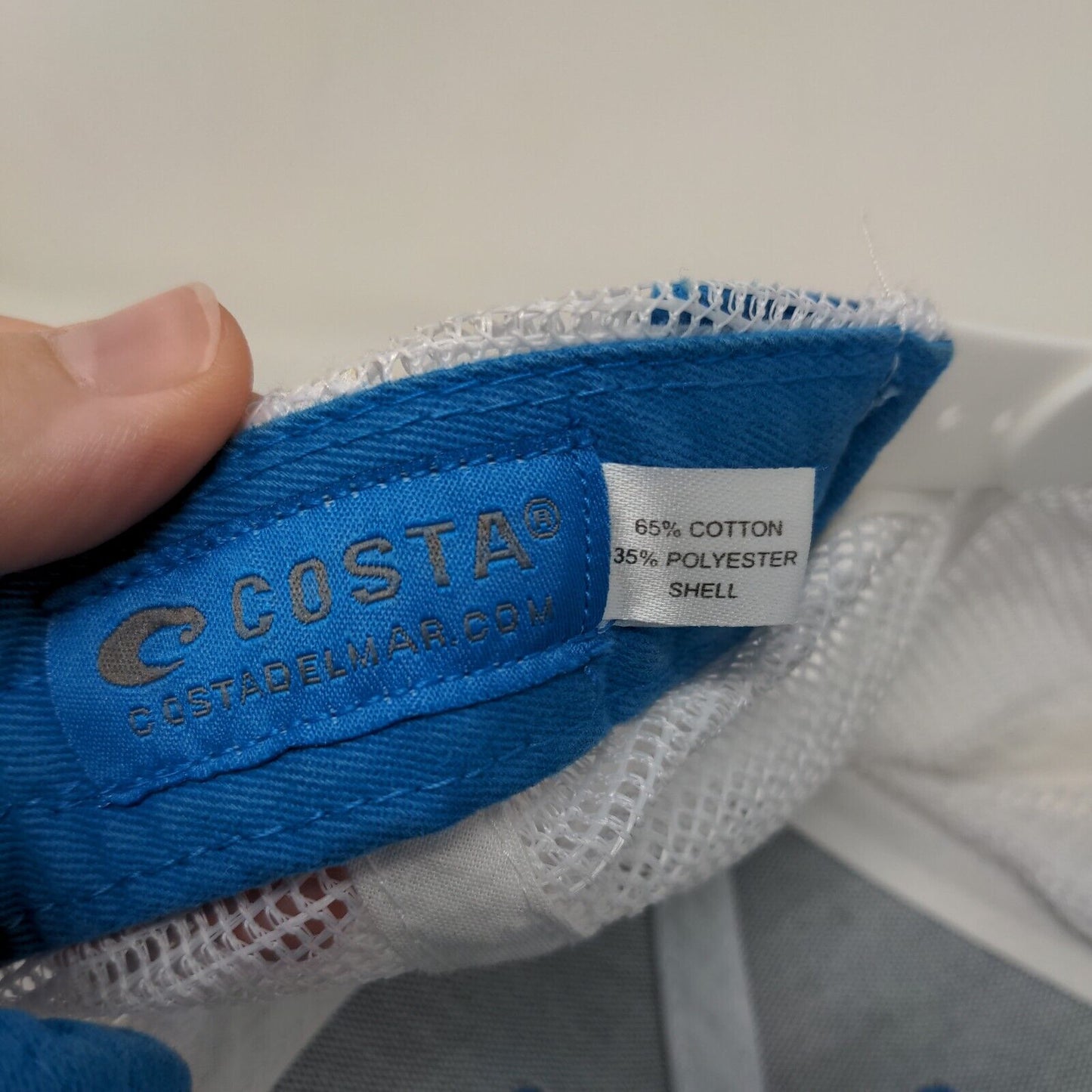 Costa Del Mar Snapback Trucker Hat Blue One Size Embroidered Mesh Back 6 Panel