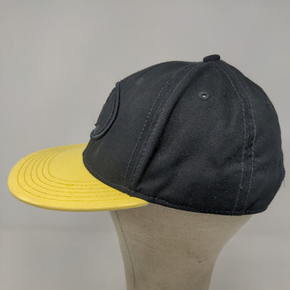 Batman Men's Snapback Hat Black Yellow Embroidered Logo Cotton Polyester