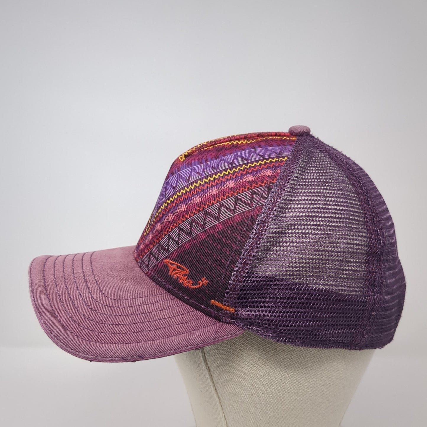 Prana Snapback Mesh Back Trucker Hat Multicolor One Size Aztec Tribal