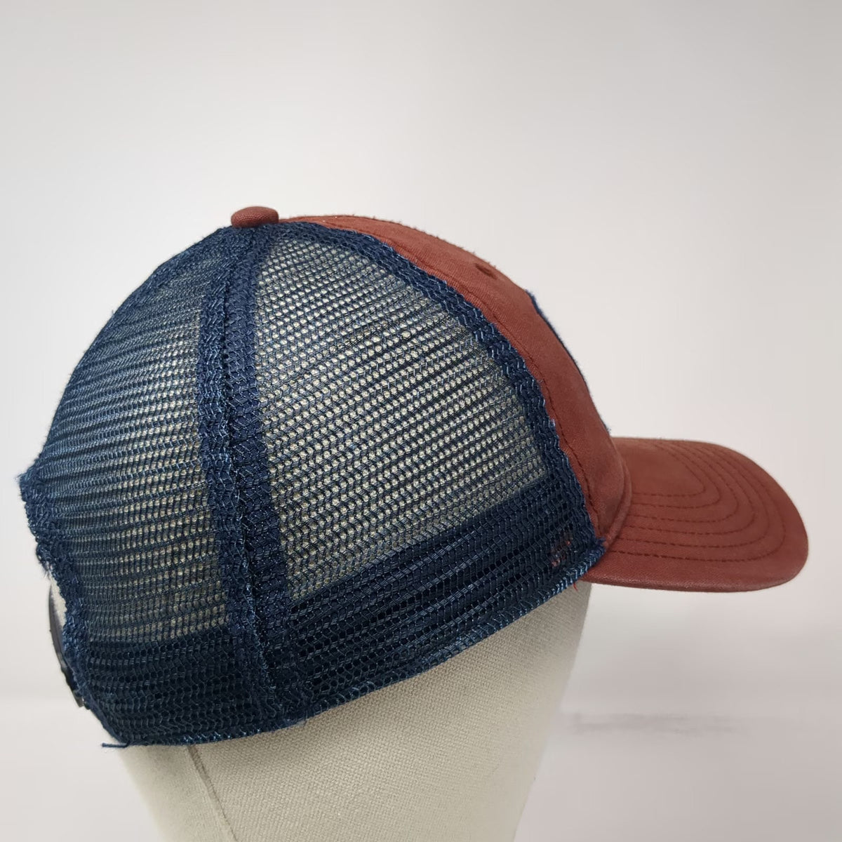 The North Face Trucker Hat Red Blue One Size Snapback Logo Patch California Hat