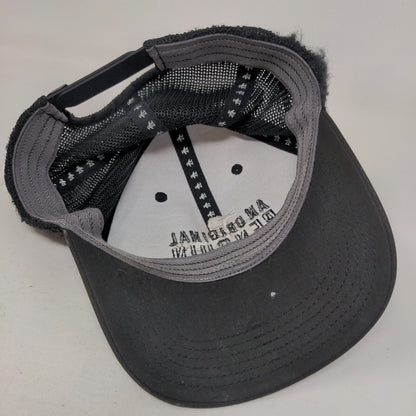 An Original Penguin Snapback Trucker Hat Black One Size Adjustable Mesh Back