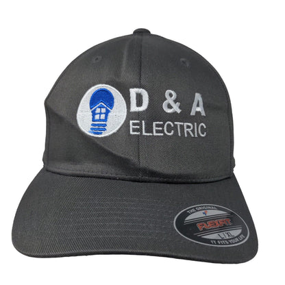 D&A Electric Fitted Hat Gray L/XL Embroidered Flexi Fit 6 Panel Port Authority