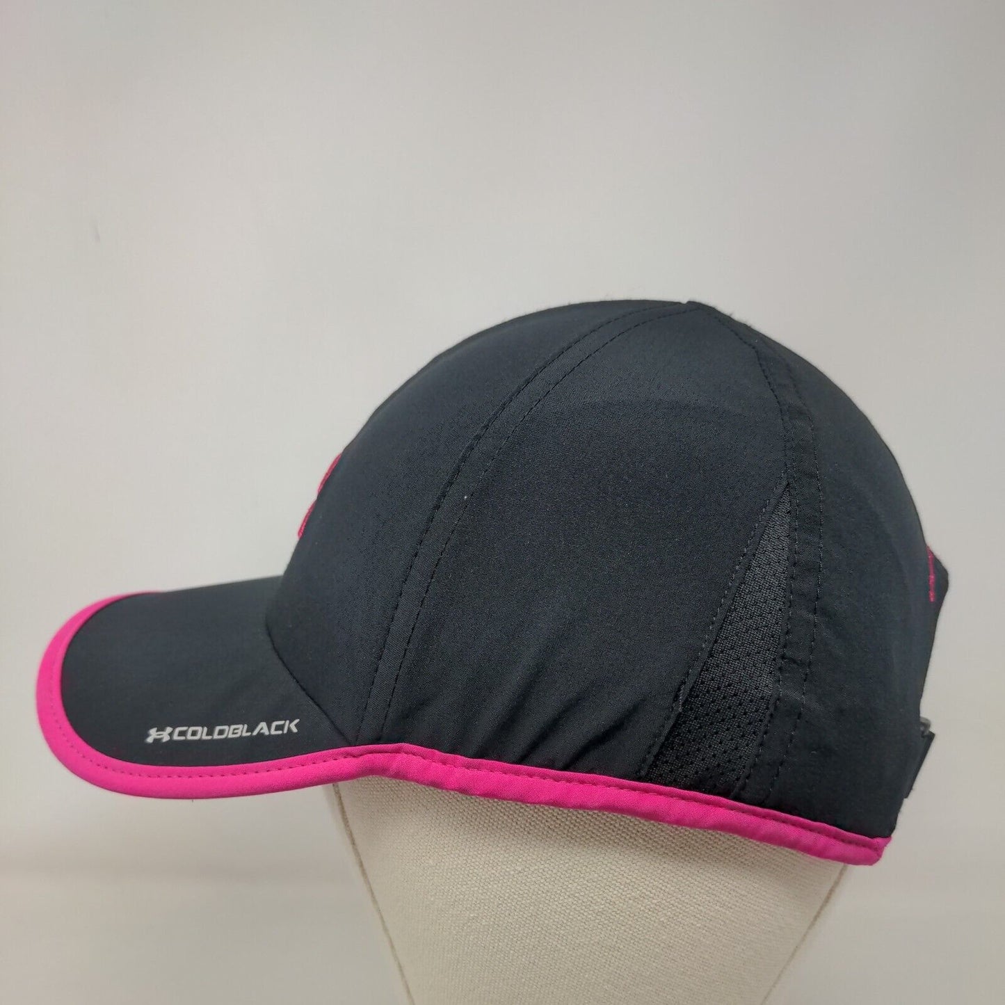 Under Armour Cold Black Strapback Hat OSFA Black Embroidered Breast Cancer Logo