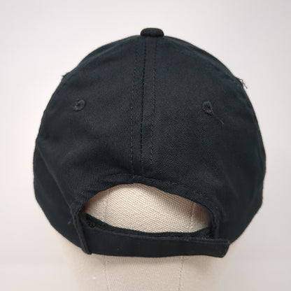 The YMCA Logo Strapback Hat Black One Size Embroidered Outdoor Cap