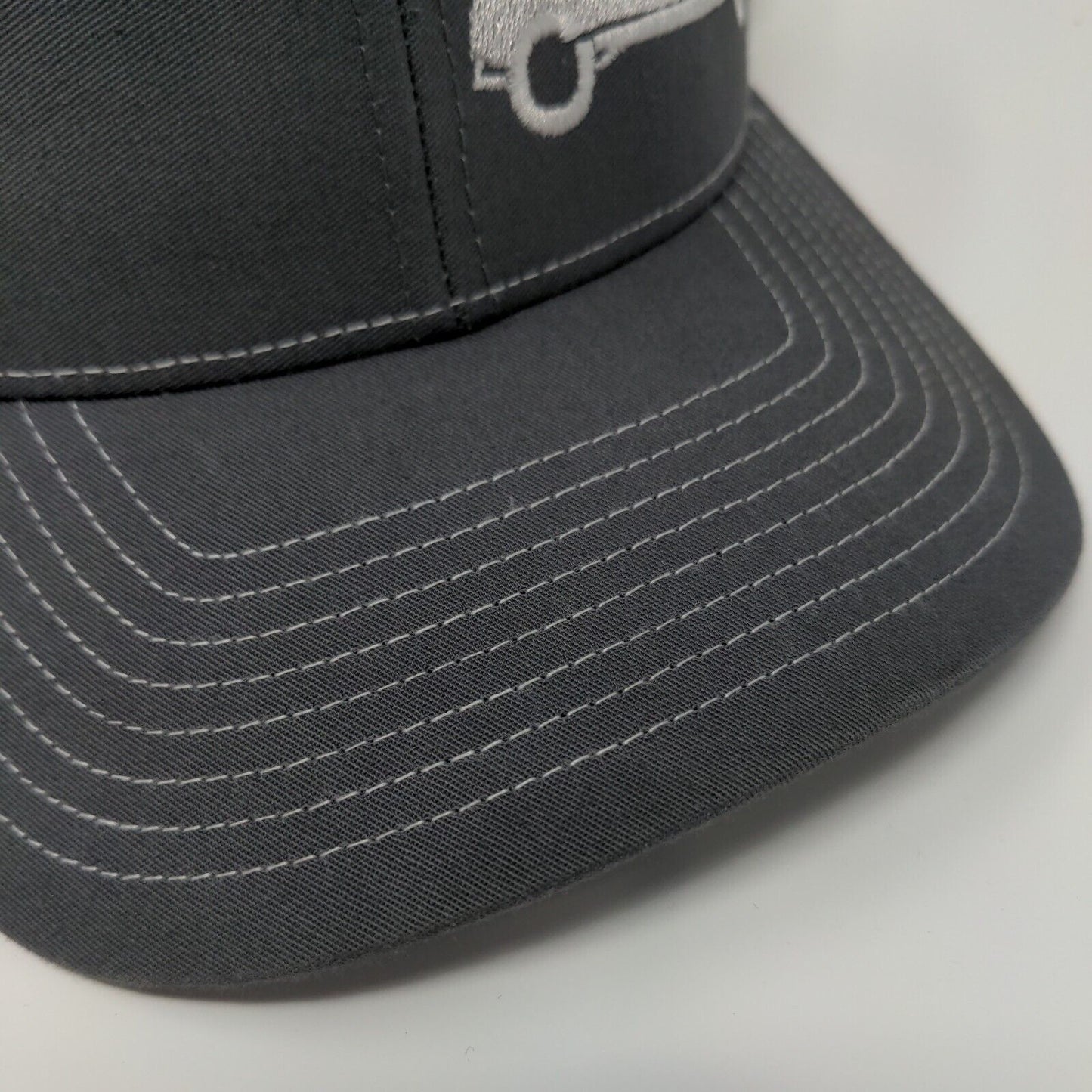 Richardson Snapback Trucker Hat Gray One Size Adjustable Embroidered Mesh Back