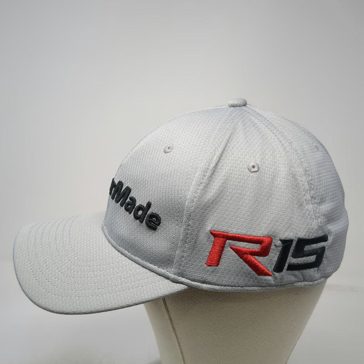 TaylorMade Baseball Cap Gray XL Fitted R15 Aero Burner Flexfit Golf Sport Hat