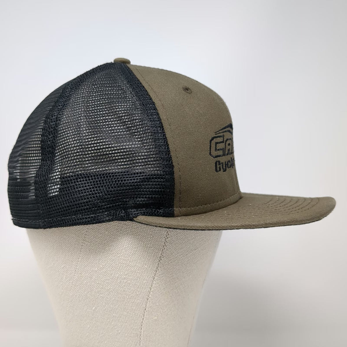 New Era Trucker Hat Brown Black One Size Carl's Cycle Sales Mesh Snapback 9FIFTY