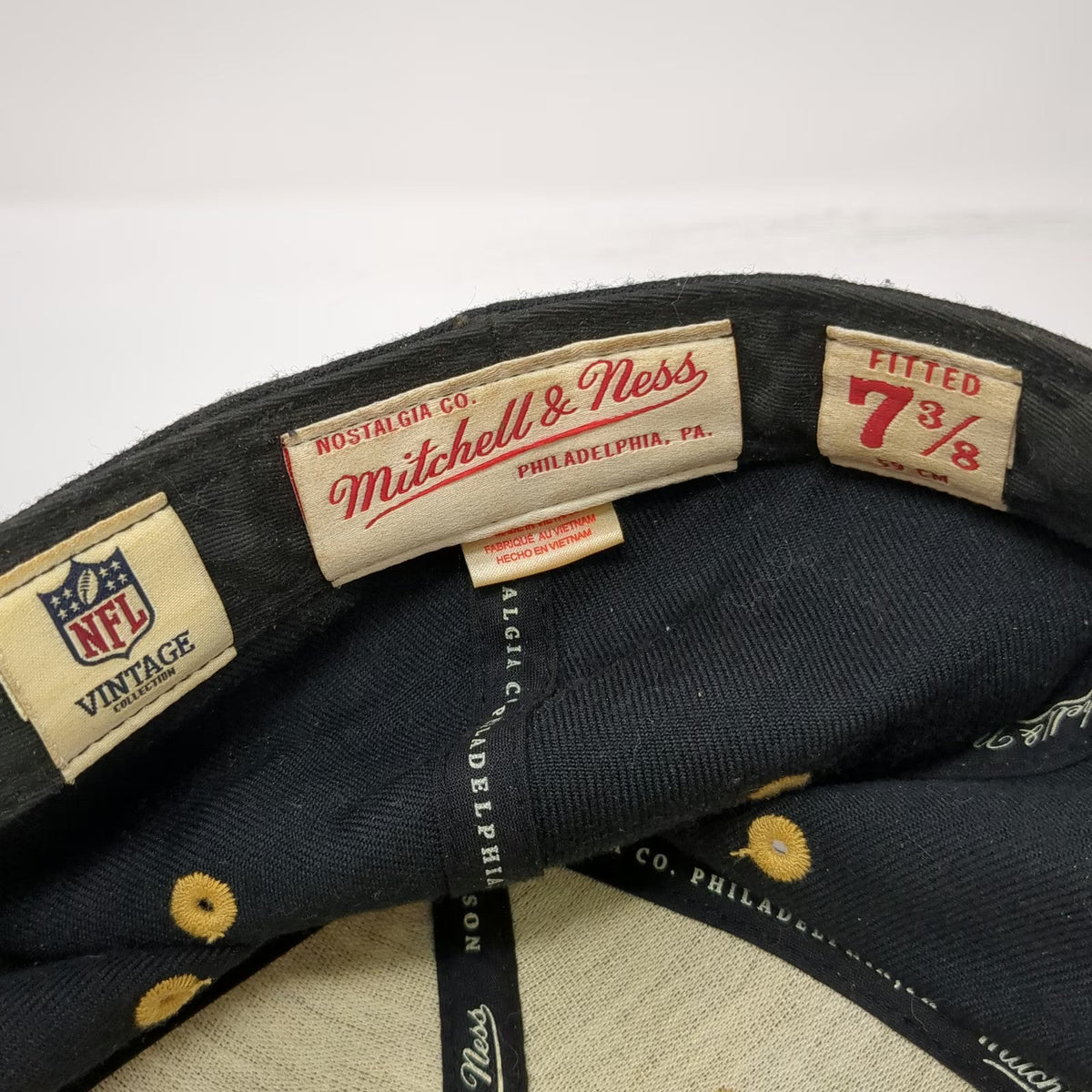 San Francisco 49ers NFL Mitchell & Ness Baseball Cap Black 7 3/8 Wool Fitted Hat