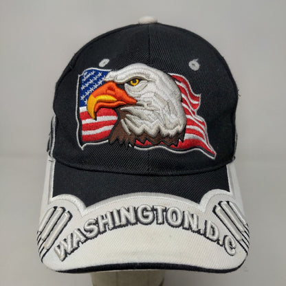 City Hunter Men's Strapback Hat Black Washington DC Bald Eagle Patriotic