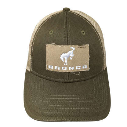 Bronco Patch Snapback Mesh Back Trucker Hat Brown One Size Adjustable