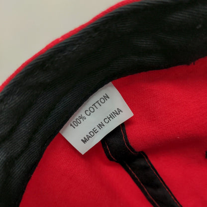 Unbranded Men's Snapback Hat Red Black Embroidered Logo Adjustable California