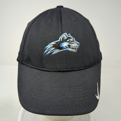 Nike Baseball Cap Black M Fitted Husky Mascot Polyester Mesh Performance Hat