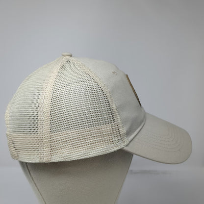 Trucker Hat Beige One Size Snapback Mesh Back Hawaii Hanalei Kauai Leather Patch