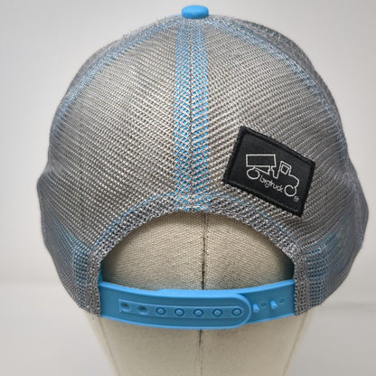 bigtruck Trucker Hat Blue Gray One Size Snapback Data Love Snowflake Wonderland