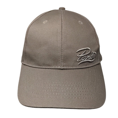 Paris Strapback Hat Tan One Size Adjustable Embroidered Solid Blank