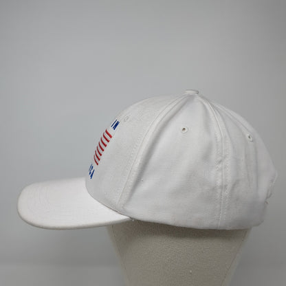 Made In America Strapback Baseball Cap White OS Adjustable Patriotic Unionwear