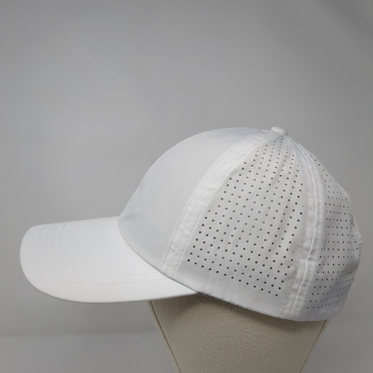 Vim Hue Ponyback Strapback Hat White Size 57 Adjustable Crisscross Back Blank