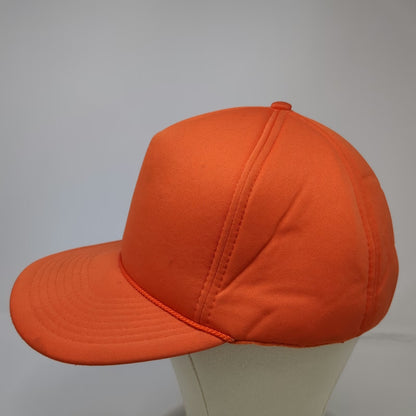 Mohr's 5 Panel Orange Hat Snapback Rope Detail Foam Front Structured Vintage
