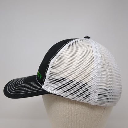 Platt Fitted Mesh Back Trucker Hat Black One Size Colorblock 6 Panel