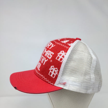 Merry Christmas Ya Filthy Animal Snapback Trucker Hat Red OSFA Mesh Back