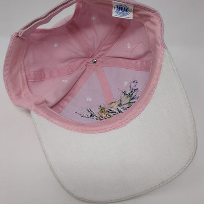 Alaska Strapback Hat Pink One Size Adjustable Embroidered Flower 6 Panel