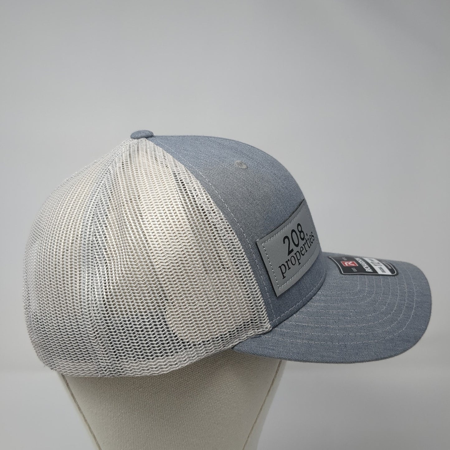 208 Properties Trucker Hat Gray One Size Adjustable Mesh Back Richardson