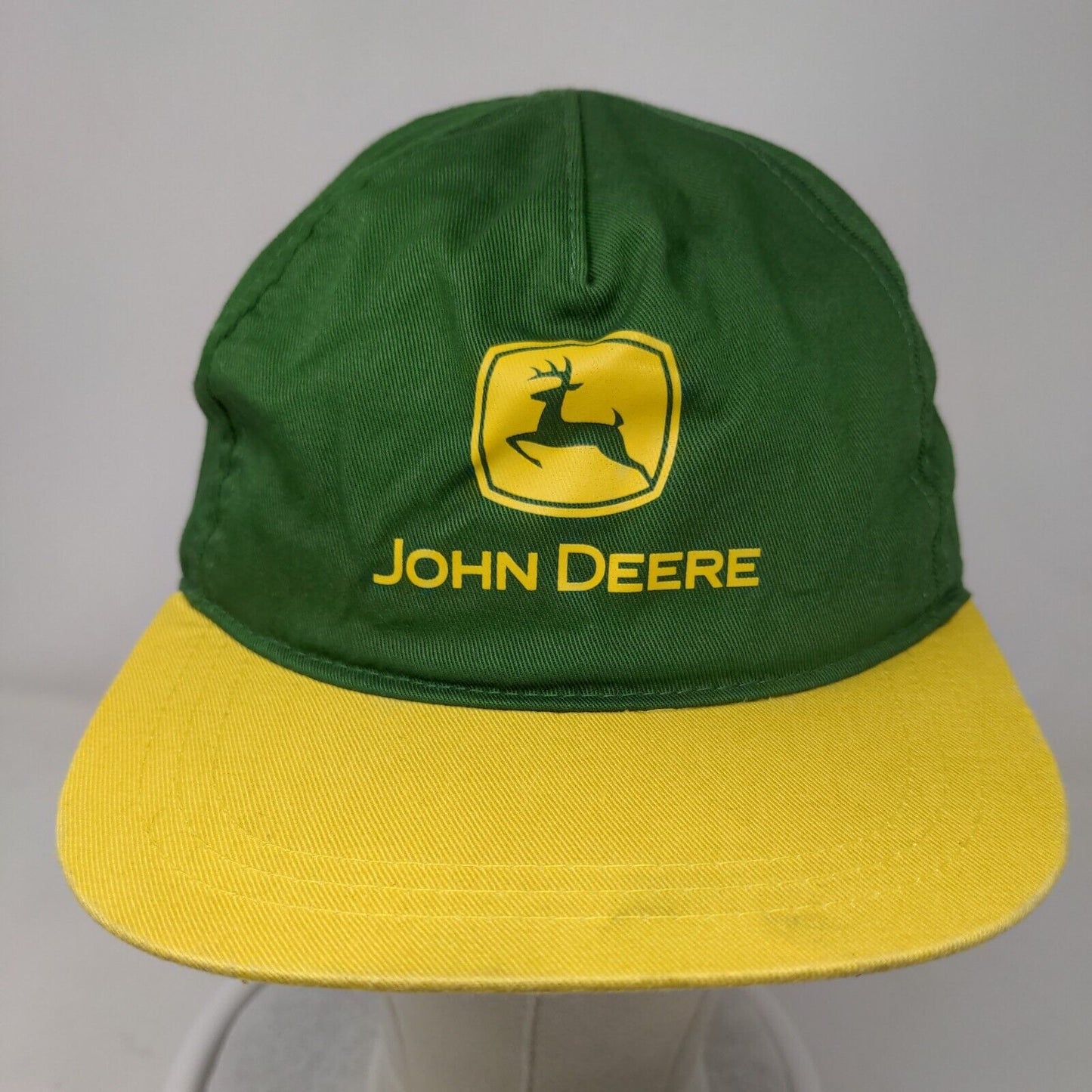 John Deere Logo Snapback Hat Green One Size Colorblock Adjustable