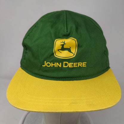 John Deere Logo Snapback Hat Green One Size Colorblock Adjustable