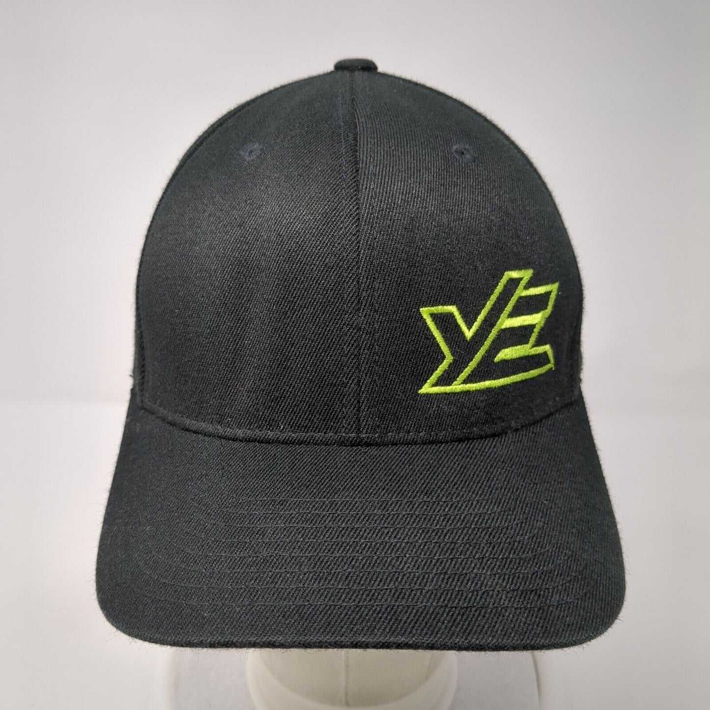YE Young Enterprises Fitted Hat Black L-XL Embroidered Flexfit Yupoong