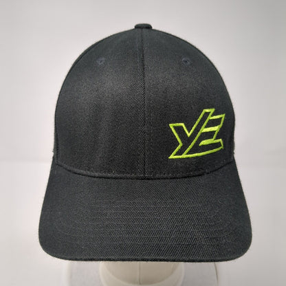 YE Young Enterprises Fitted Hat Black L-XL Embroidered Flexfit Yupoong