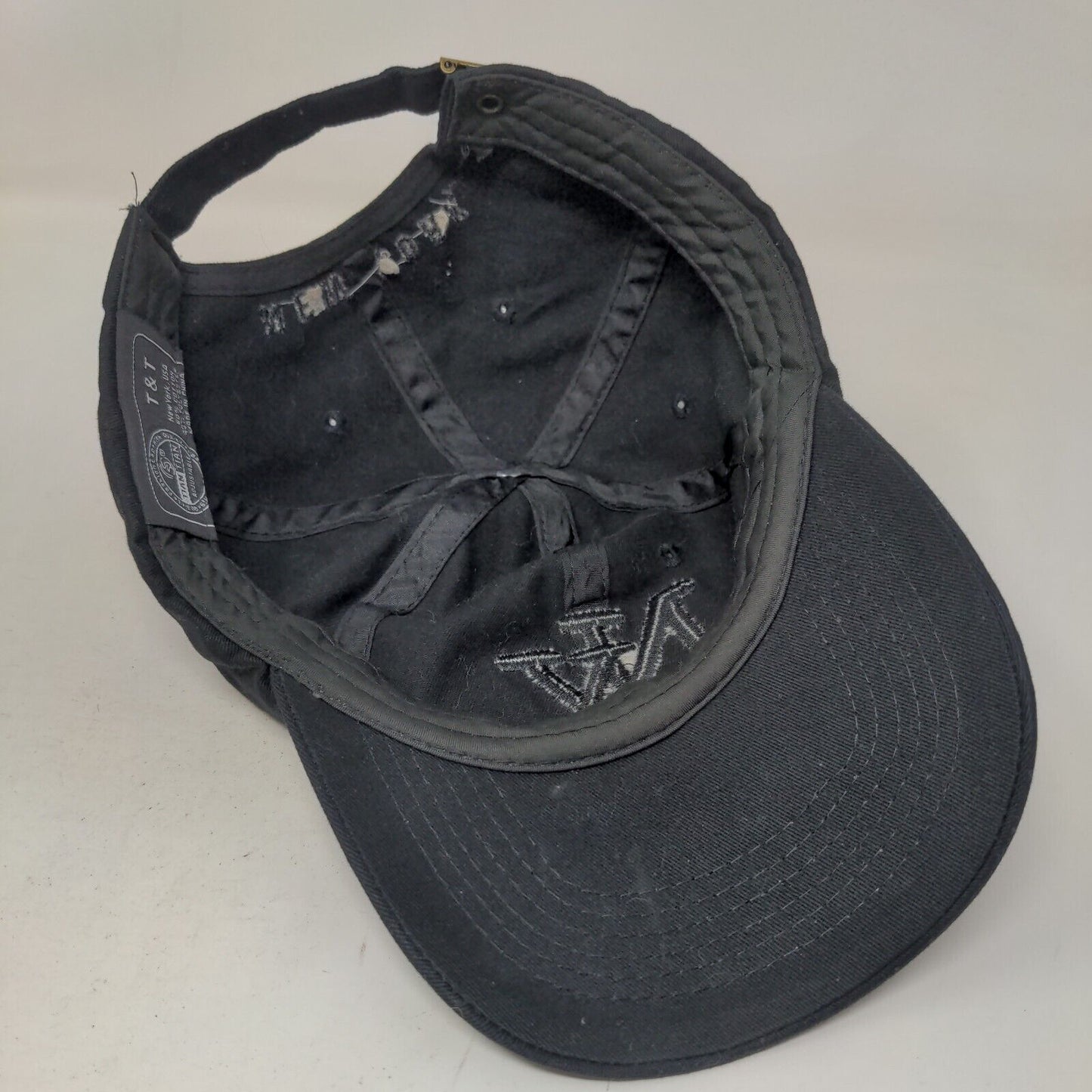Tian Tian Men's Slideback Hat Black Embroidered NY New York Logo Cotton Blend