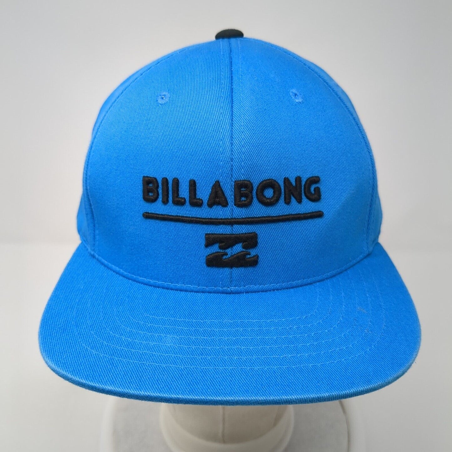 Billabong Snapback Hat Blue One Size Adjustable Embroidered Vented Holes 6 Panel