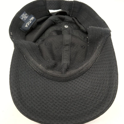 Nautica Logo Strapback Hat Black One Size Solid Adjustable Embroidered